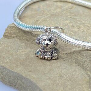 Sterling Silver Poodle Puppy Dog Dangle Charm